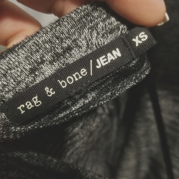 rag & bone/ JEAN Sweater Size XS Draped Cut-Out Back Heathered Black & Grey - Picture 3 of 4